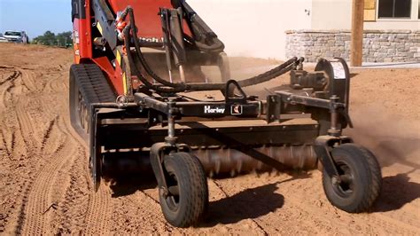 skid steer harley rake youtube|bobcat harley rake attachment.